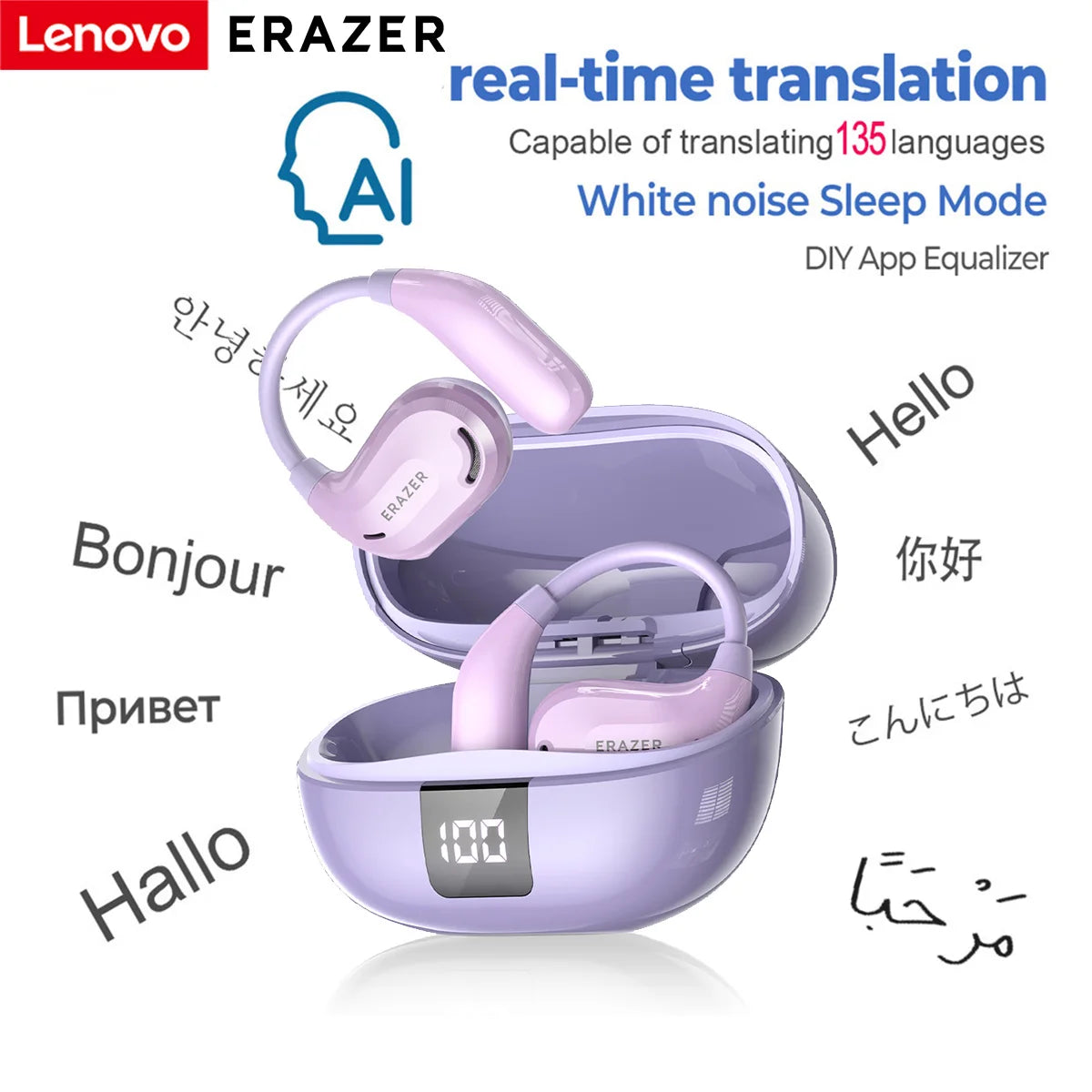 Translation Earphone ERAZER XT66pro OWS(Apps required)