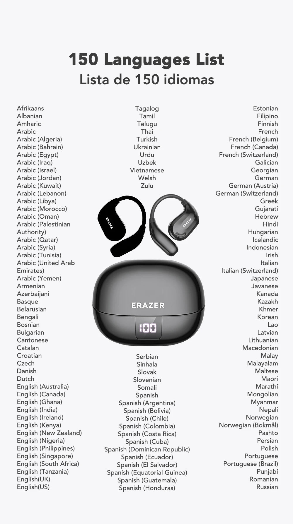 Translation Earphone ERAZER XT66pro OWS(Apps required)
