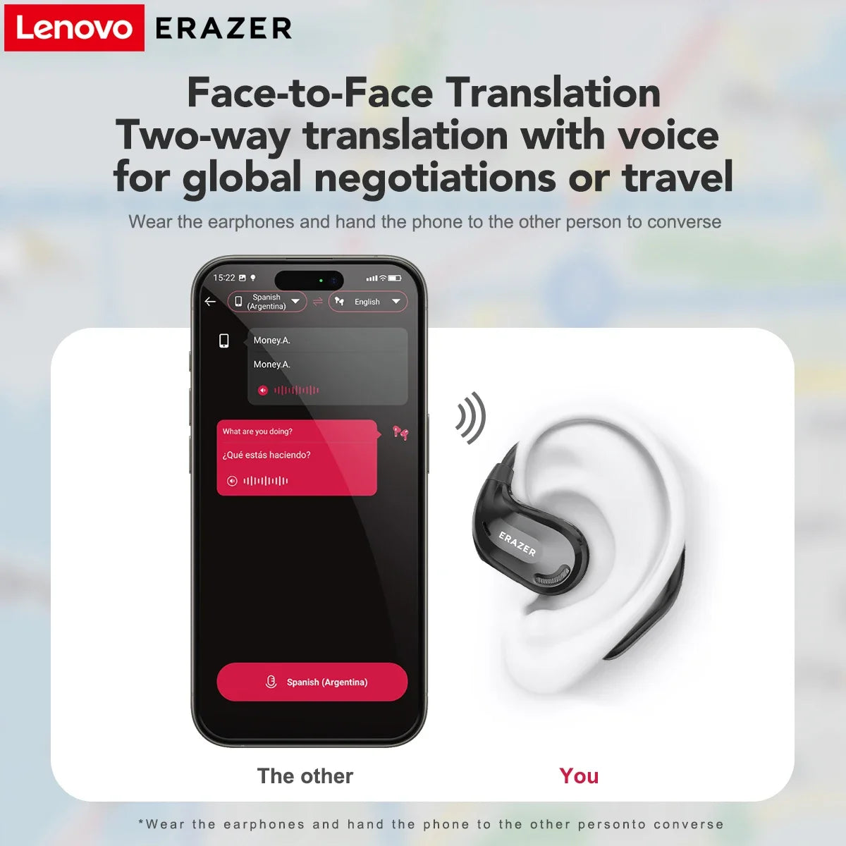Translation Earphone ERAZER XT66pro OWS(Apps required)